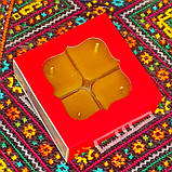 Подарунковий набір квадратних чайних воскових свічок (4шт.) в коробці Бежевий Крафт, фото 4