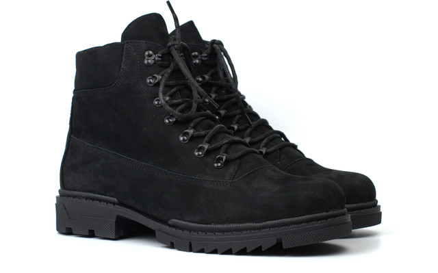 М'які черевики чоловічі зимові нубук взуття на хутрі берци Rosso Avangard Taiga Ultimate Black Nub