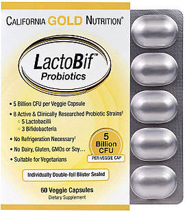 California Gold LactoBif Probiotics 5 Billion CFU 60 капсул
