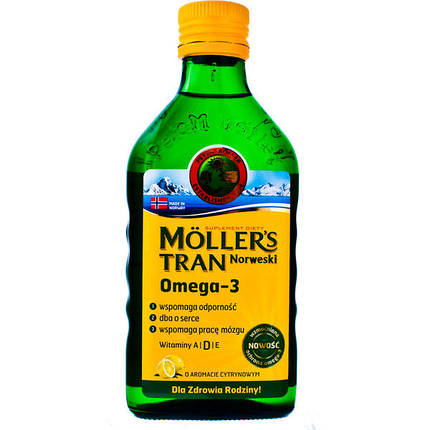 Риб'ячий жир із лимонним смаком Moller's, 250 мл, фото 1
