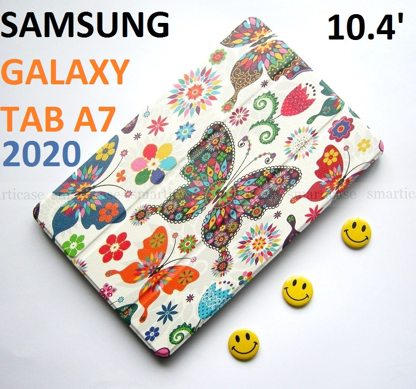 Жіночий чохол з метеликами Samsung Galaxy Tab A7 10.4 2020 Silver (Sm T500 T505) Ivanaks Tri Fold Butterflies