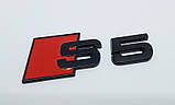 Емблема шильдик S5 чорна на кришку багажника AUDI, фото 2