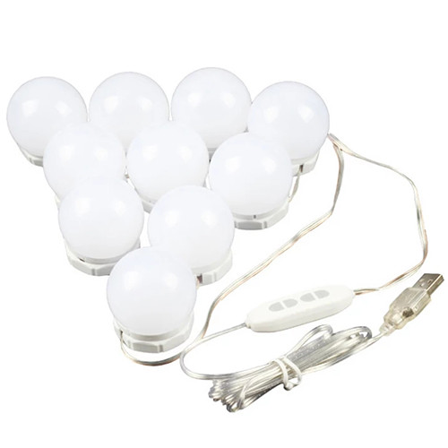 Світлодіодна USB LED-підсвітка для дзеркал із 3 режимами кольору 10 ламп, фото 1