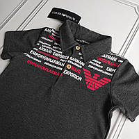 Дитяча темно-сіра футболка поло Armani