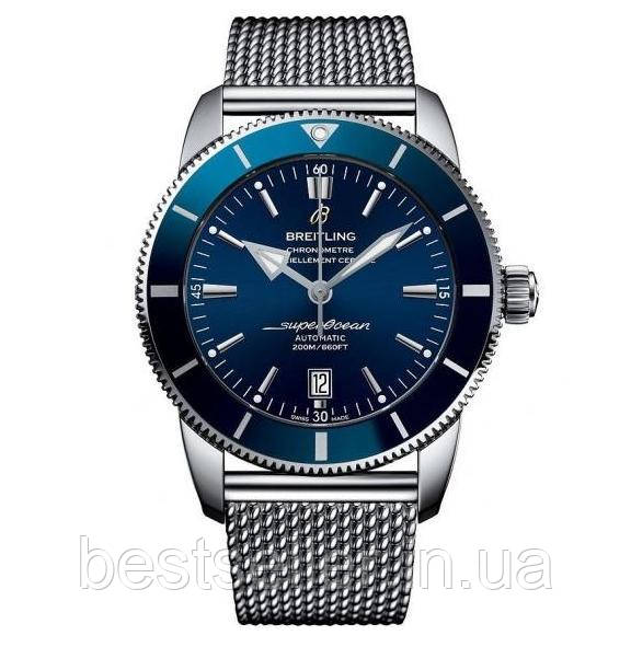 BREITLING SUPEROCEAN HERITAGE BRACELET 46MM SILVER BLUE. AAA