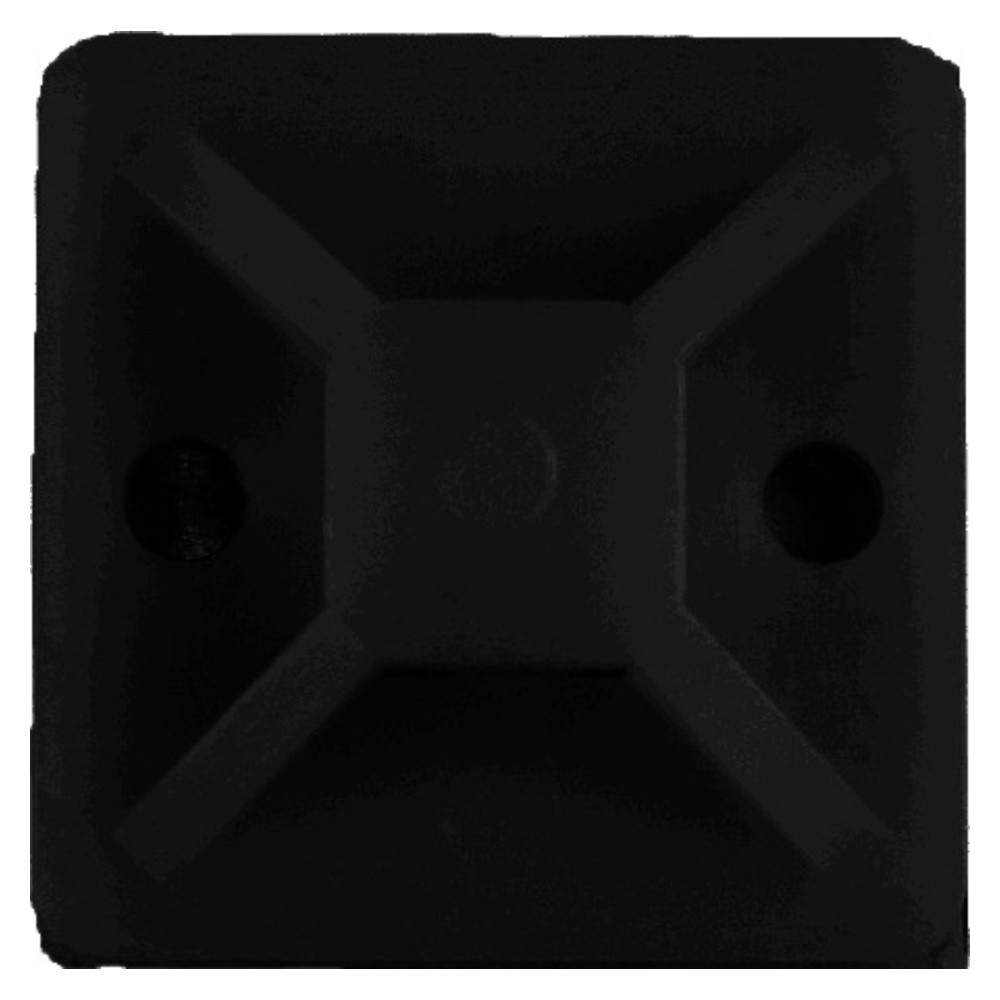 Майданчик для стяжки (хомутів) самоклеюча 20х20 мм чорна нейлон, фото 1