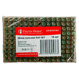 Шина нульова 6х9 14/1 100A