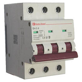 Автоматичний вимикач 3P 6A 4,5 kA 230-400V IP20