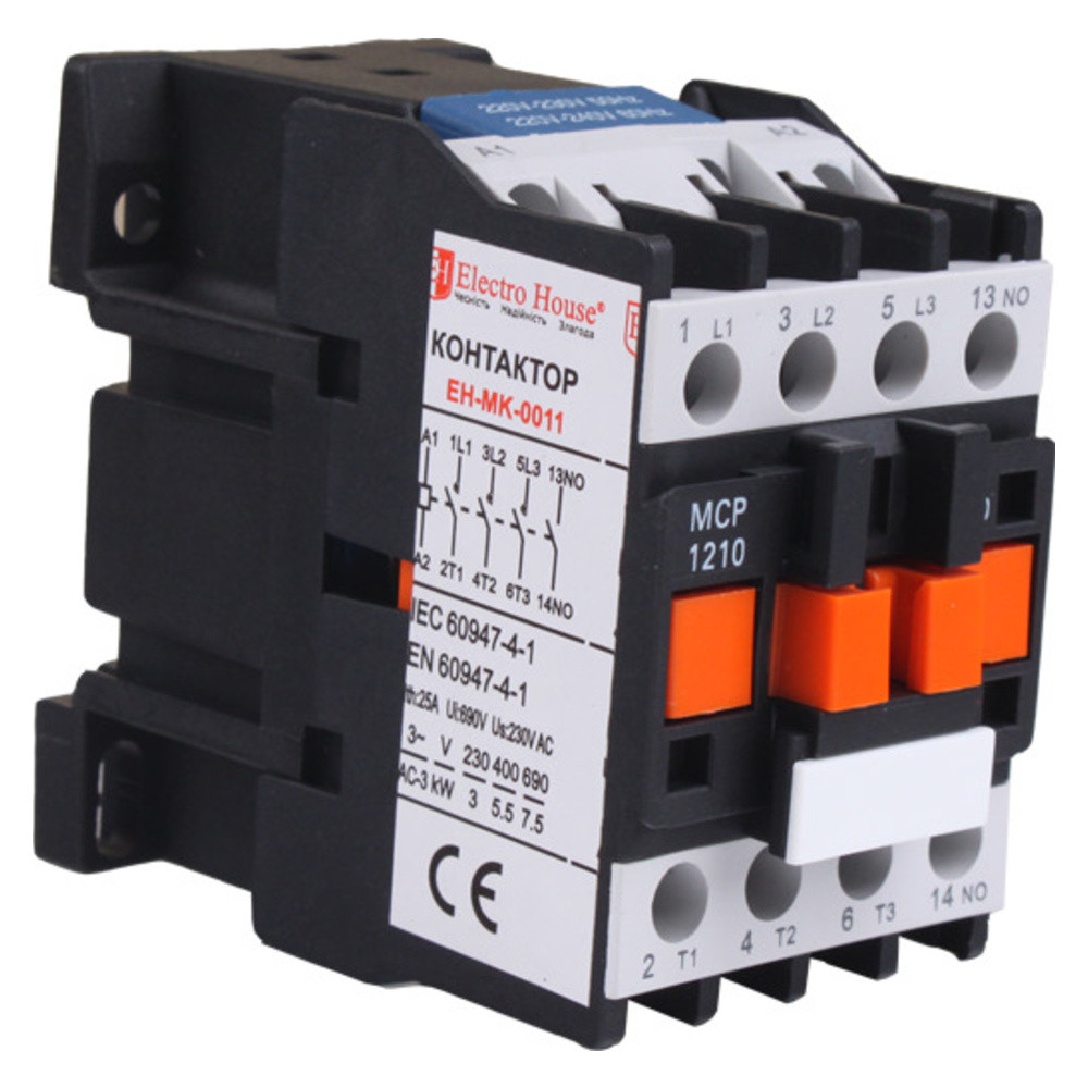 Контактор магнитный 3P 12A 220-230V IP20 4НО, фото 1