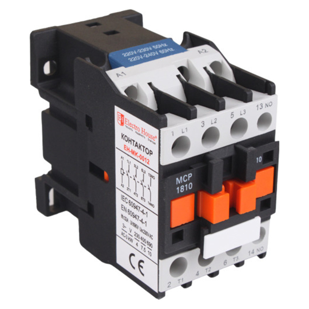 Контактор магнітний 3P 18A 220-230V IP20 4НО, фото 1