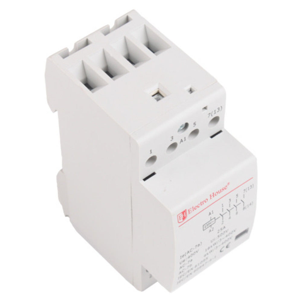 Контактор модульний 4P 25A 220-230V IP20 4НО
