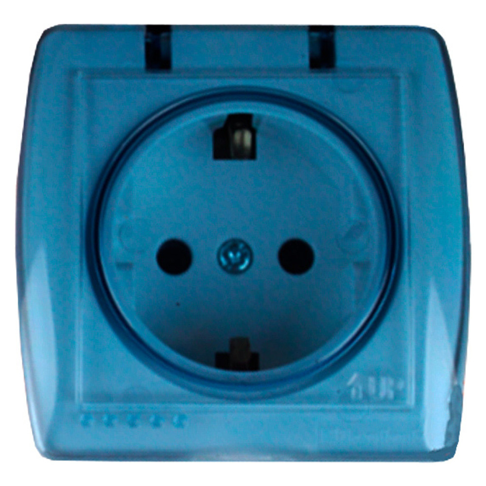 Розетка с заземлением с крышкой Acura 16A IP22