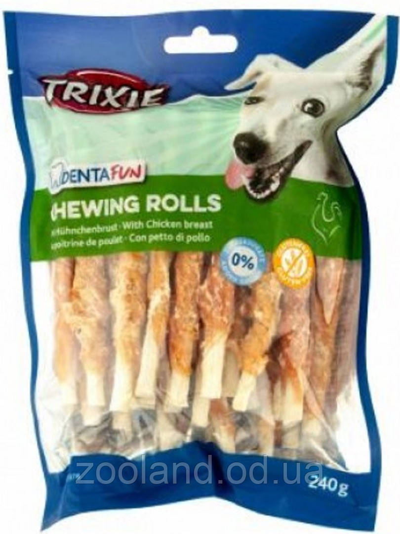 31329 Trixie Denta Fun Rolls with Chicken палички для зубів, 1 шт./40 см