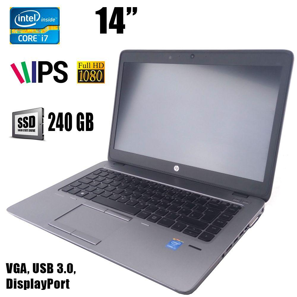 HP EliteBook 840 G2 / 14" (1920x1080) IPS / Intel Core i7-5500U (2(4)ядрп по 2.4 - 3.0GHz) / 8GB DDR3 / 240GB