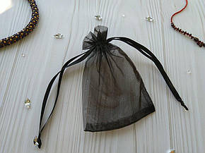 Подарунковий мішечок з органзи для прикрас 5х7 см Чорний, фото 2