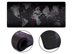 Ігрова поверхня, великий килимок для мишки ігровий 90х40см Карта Світу