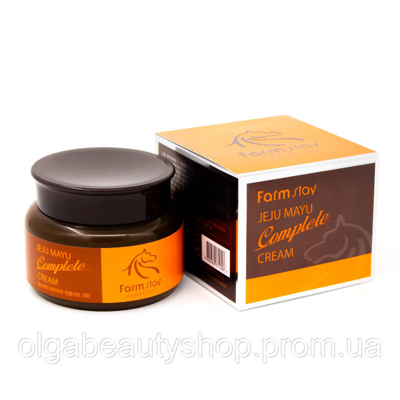 Крем для лица питательный с конским жиром Farm Stay Horse Oil Jeju Mayu Complete Cream 100ml - фото 1 - id-p1323365290