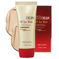 Багатофункціональний ББ крем із високим сонцезахисним фактором 3W Clinic BB Cream UV Sun Block SPF50+ PA+++