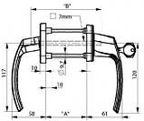 Ручка балконні MEDOS VICTORY двостороння з ключем бронзова, фото 10
