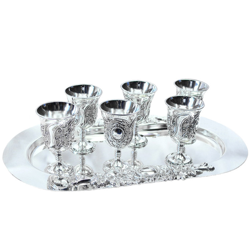 Набір чарок (6 шт.) на підносі Мрія, 29х10х16 см (466-1139), фото 1
