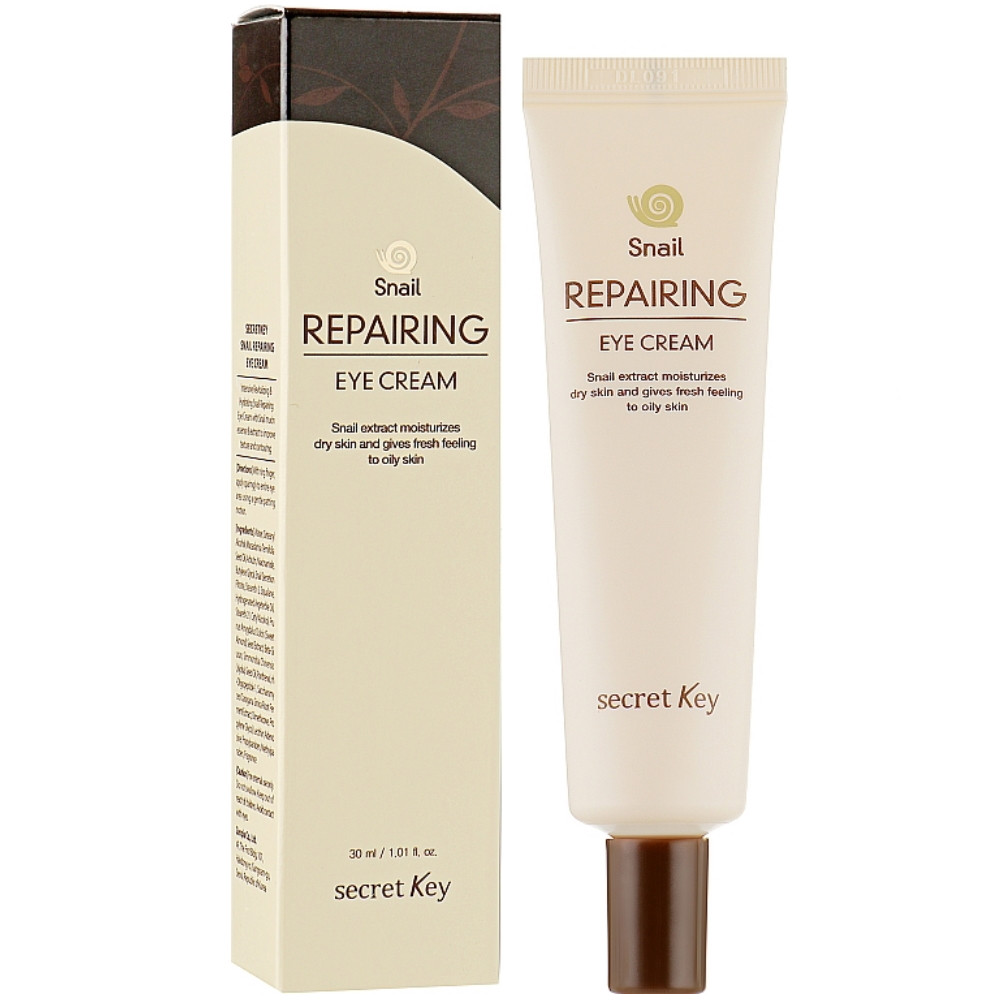 Крем для шкіри навколо очей з екстрактом слизу равлика Secret Key Snail Repairing Eye Cream 30 мл, фото 1