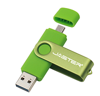 USB OTG флешка JASTER 64 Gb micro USB Цвет Зелёный для телефона и компьютера