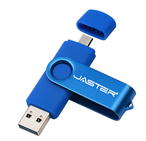 USB OTG флешка JASTER 64 Gb micro USB Колір Синій для телефона та комп'ютера