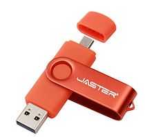 USB OTG флешка JASTER 64 Gb micro USB Колір Помаранчевий  Для телефону і комп'ютера