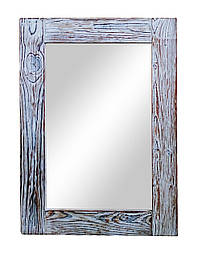 Дзеркало в рамі з натурального дерева HomeDeco Коричневий + білий 90х90