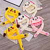 Світна шапка Pikachu toys soft toys with led з рухають вушками | Шапка з вухами | Зверошапка, фото 4