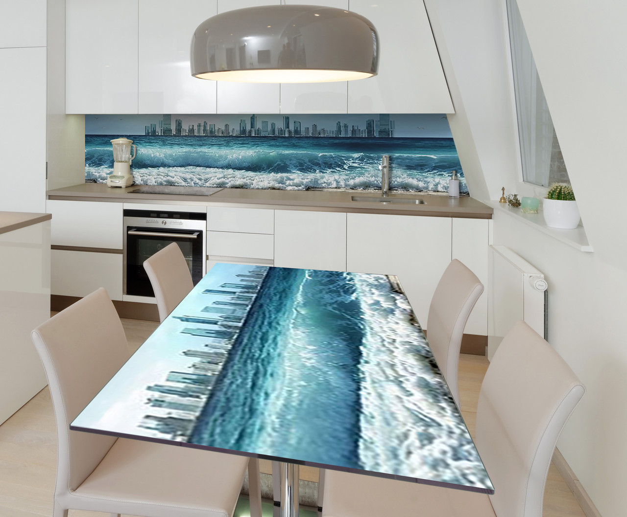 Наліпка 3Д виниловая на стол Zatarga «Привет, Нью-Йорк!» 600х1200 мм для домов, квартир, столов, кофейн, кафе