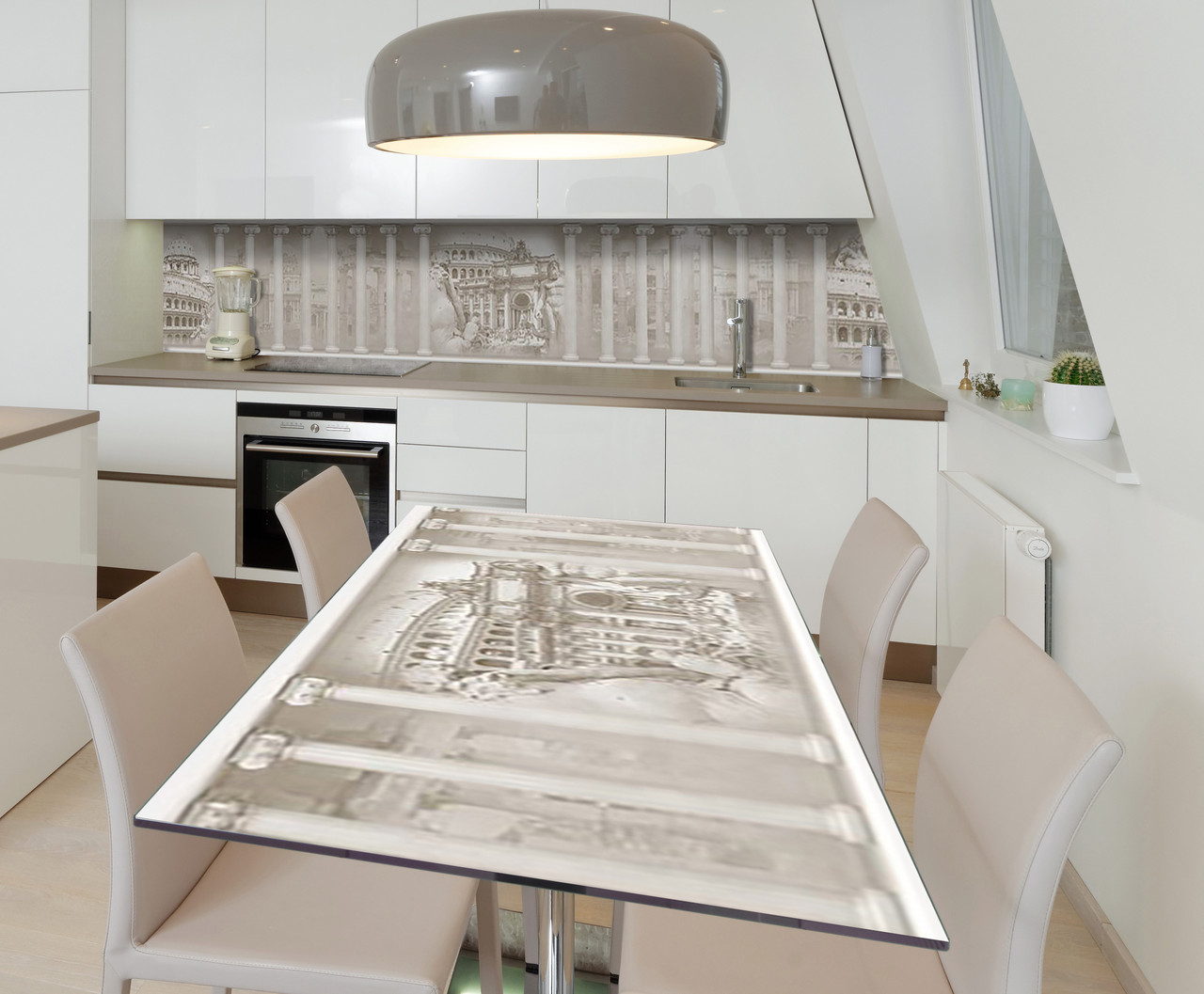 Наліпка 3Д виниловая на стол Zatarga «Римские каникулы» 600х1200 мм для домов, квартир, столов, кофейн, кафе