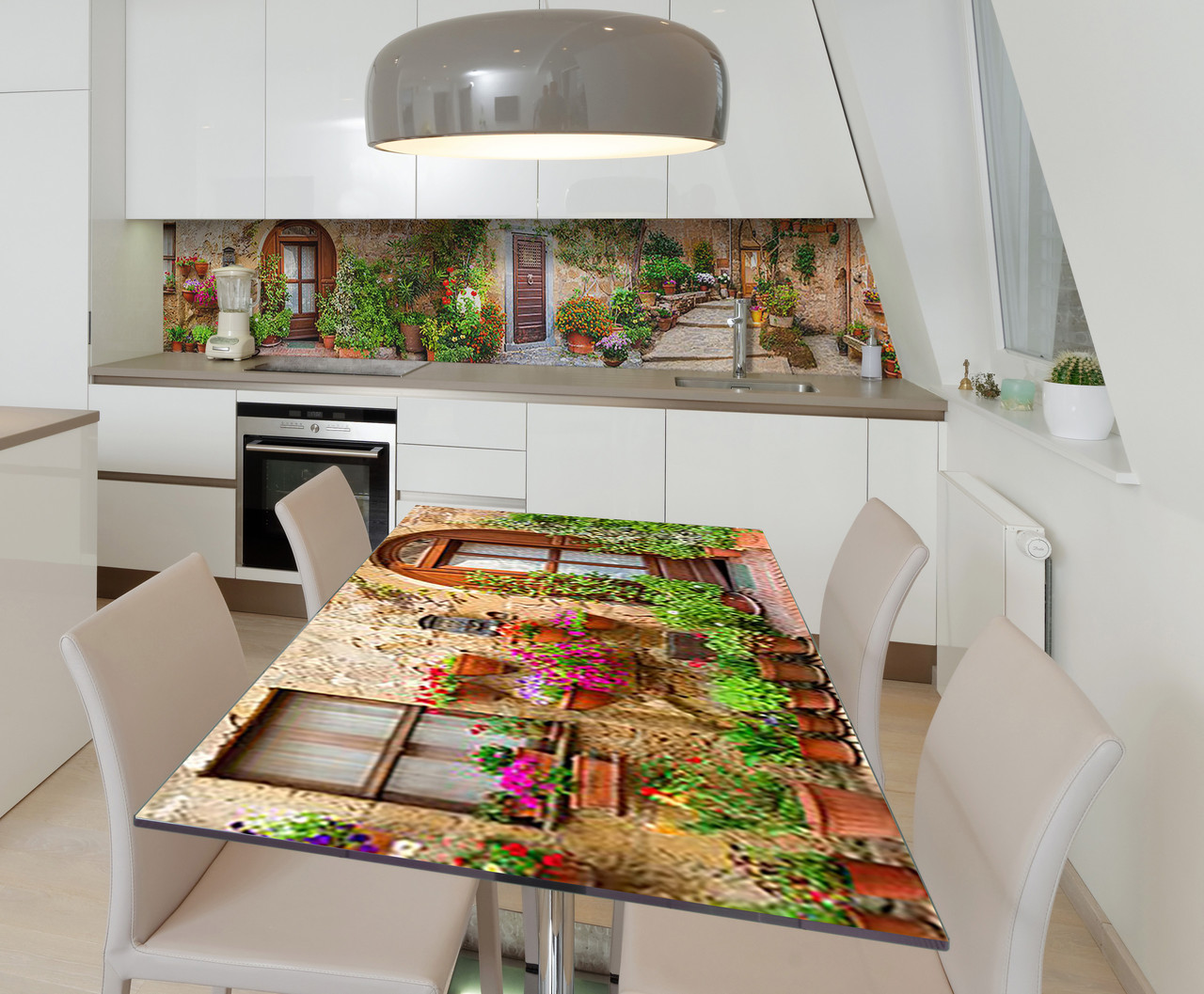 Наліпка 3Д виниловая на стол Zatarga «Тихая Италия» 600х1200 мм для домов, квартир, столов, кофейн, кафе, фото 1