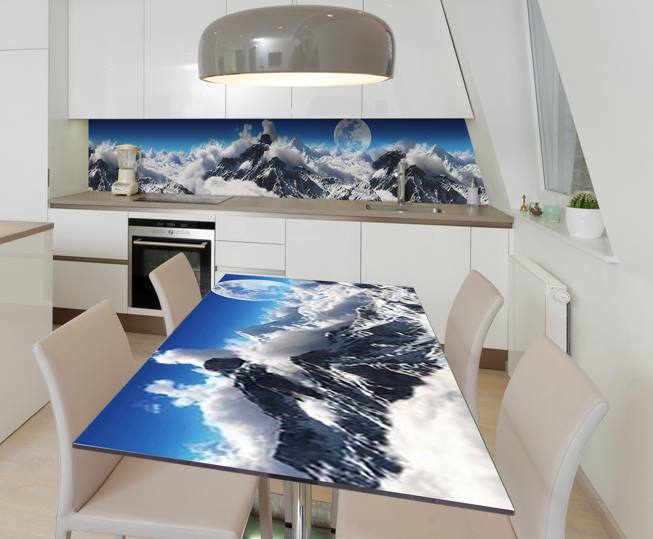 Наліпка 3Д виниловая на стол Zatarga «Покоритель вершин» 600х1200 мм для домов, квартир, столов, кофейн, кафе, фото 1