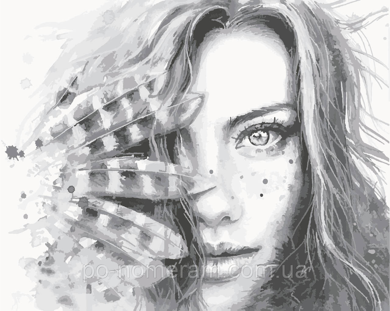 Акційна Картини за номерами ArtStory Дівчина з пір'ям (AS0906) 40 х 50 см, фото 1