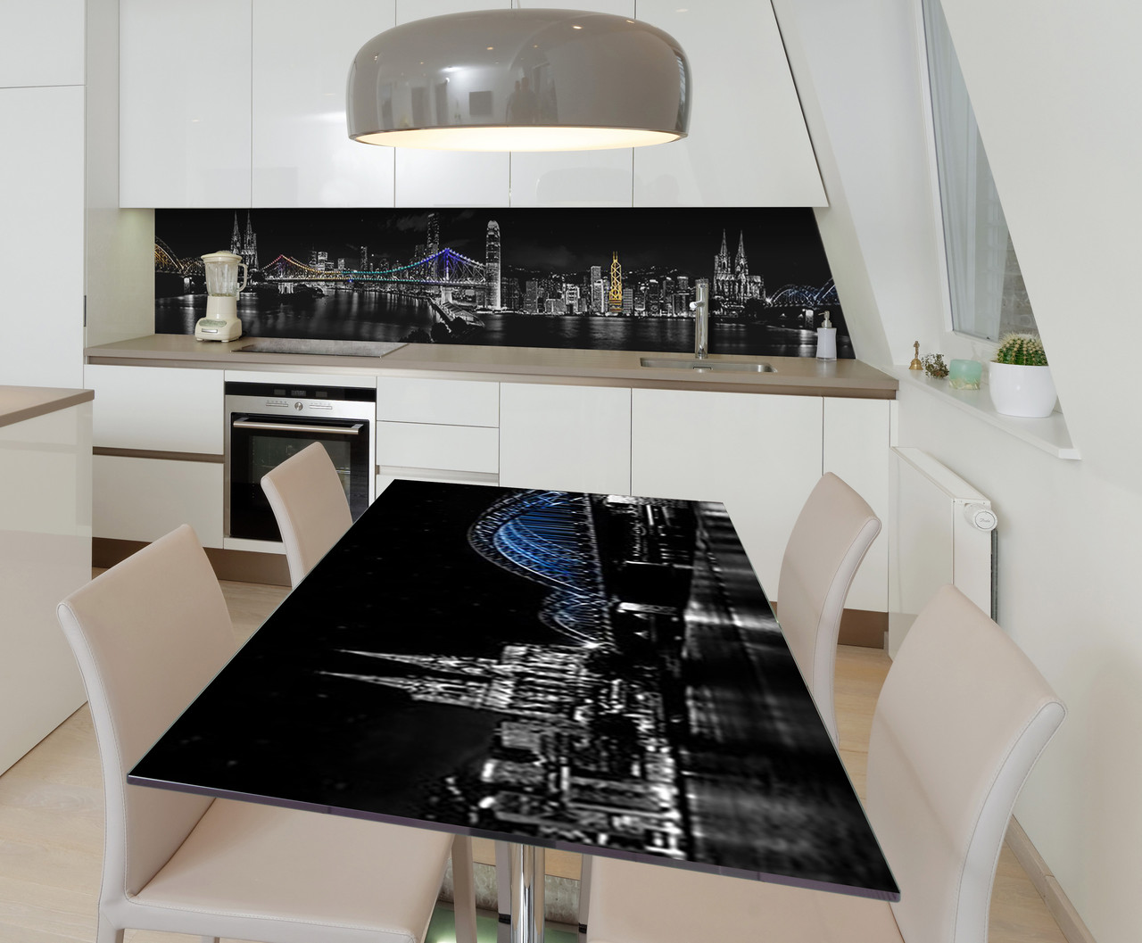 Наліпка 3Д виниловая на стол Zatarga «Радужный мост» 600х1200 мм для домов, квартир, столов, кофейн, кафе