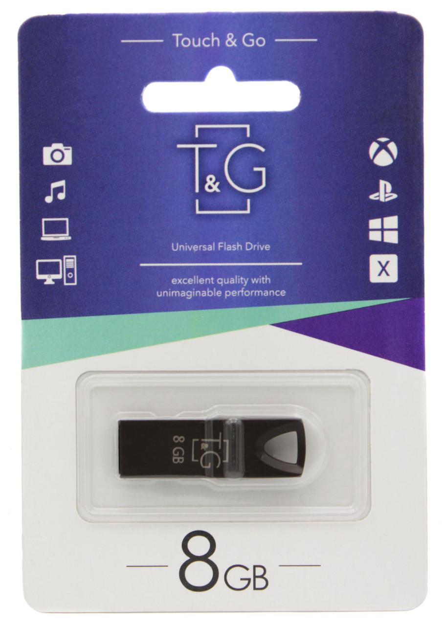 USB флешнакопичувач T&G 8GB/TG117BK-8GBBK (Гарантія 3года)