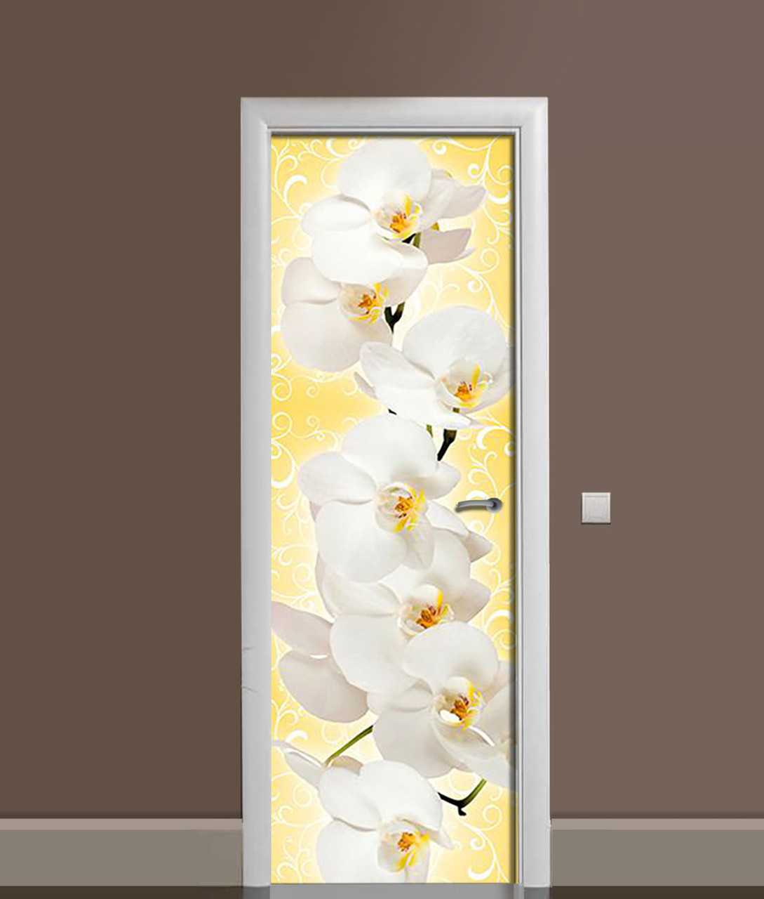 Наліпка на дверь Zatarga «Белый плен» 650х2000 мм виниловая 3Д Наліпка декор самоклеящаяся