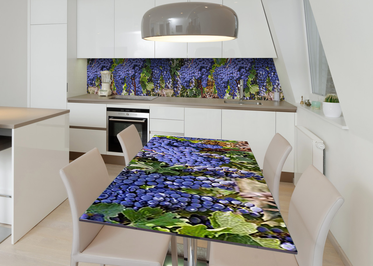 Наліпка 3Д виниловая на стол Zatarga «Насыщенные грозди» 600х1200 мм для домов, квартир, столов, кофейн, кафе