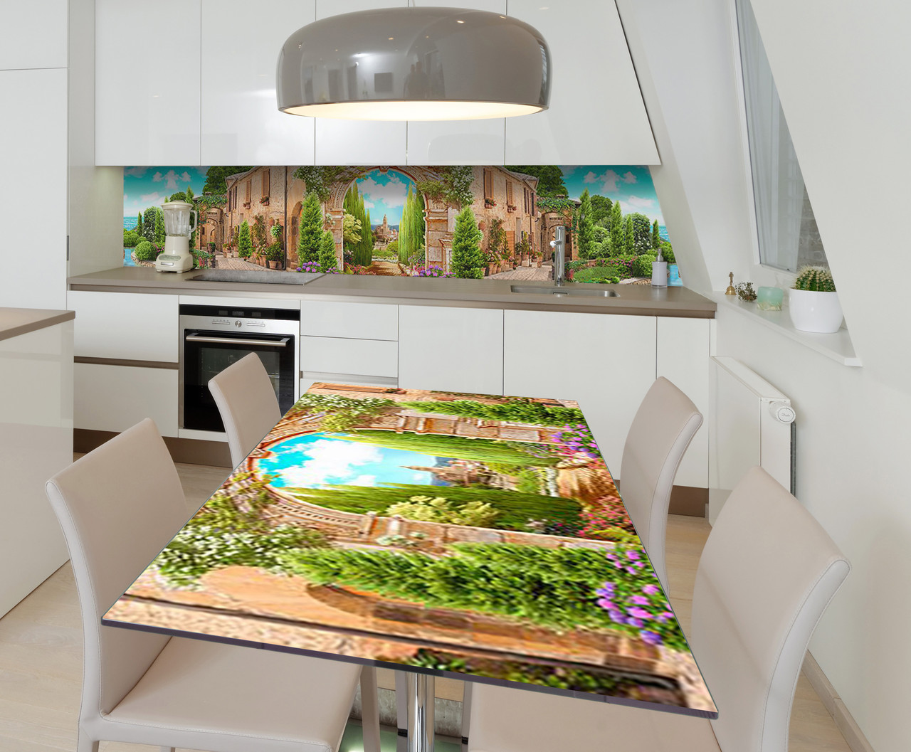 Наліпка 3Д виниловая на стол Zatarga «Итальянское изящество» 600х1200 мм для домов, квартир, столов, кофейн,, фото 1