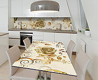 Наклейка 3Д виниловая на стол Zatarga «Остатки кофе» 600х1200 мм для домов, квартир, столов, кофейн, кафе