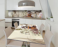 Наклейка 3Д виниловая на стол Zatarga «Коричневый терракот» 600х1200 мм для домов, квартир, столов, кофейн,