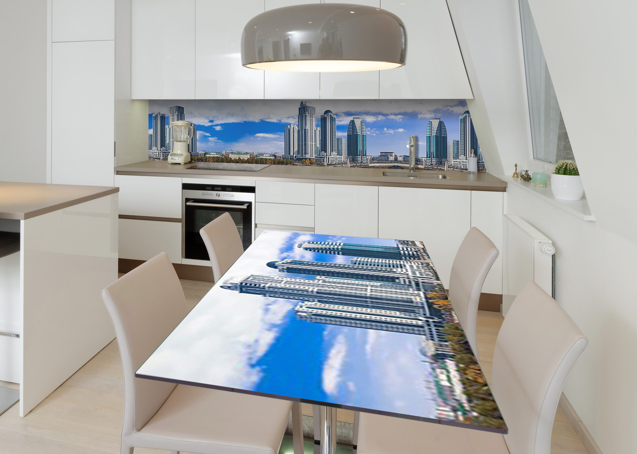 Наліпка 3Д виниловая на стол Zatarga «Новый квартал» 600х1200 мм для домов, квартир, столов, кофейн, кафе