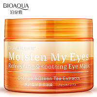 Маска - патчі для шкіри навколо очей з екстрактом апельсина і зеленого чаю Bioaqua Orange Eye Mask, 80г/36шт
