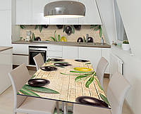 Наклейка 3Д виниловая на стол Zatarga «Оливы и маслины» 600х1200 мм для домов, квартир, столов, кофейн, кафе