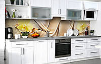 Скинали на кухню Zatarga «Золотое руно» 650х2500 мм виниловая 3Д наклейка кухонный фартук самоклеящаяся