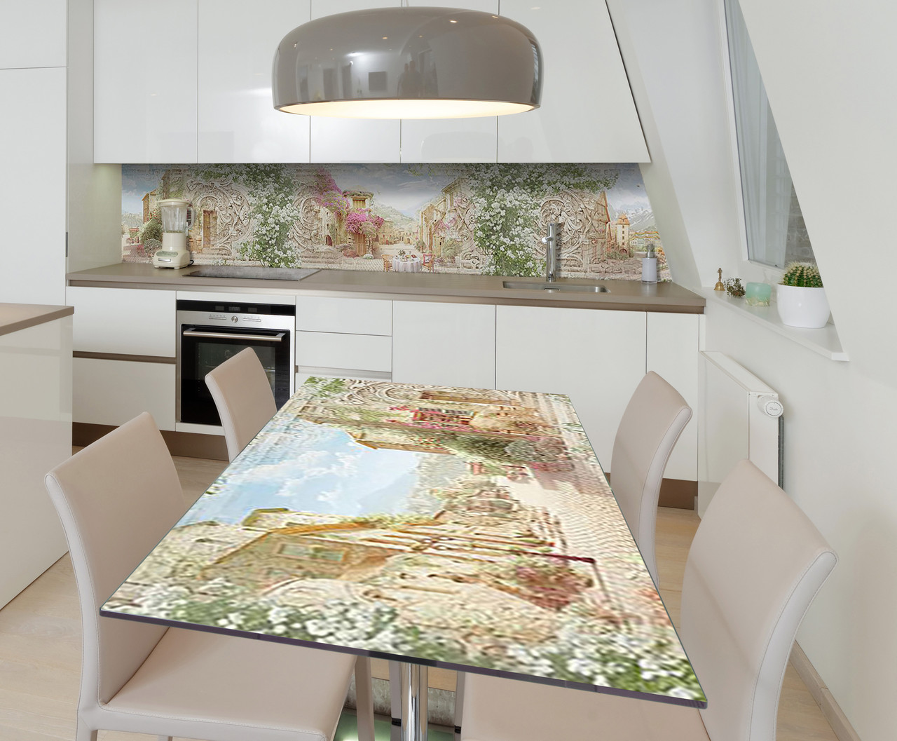 Наліпка 3Д виниловая на стол Zatarga «В сердце Европы» 600х1200 мм для домов, квартир, столов, кофейн, кафе