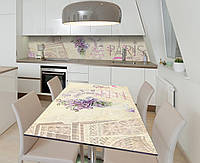 Наклейка 3Д виниловая на стол Zatarga «Люби Париж!» 600х1200 мм для домов, квартир, столов, кофейн, кафе
