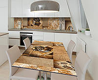Наклейка 3Д виниловая на стол Zatarga «Венская обжарка» 600х1200 мм для домов, квартир, столов, кофейн, кафе