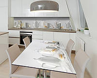 Наклейка 3Д виниловая на стол Zatarga «Чайный сервиз» 650х1200 мм для домов, квартир, столов, кофейн, кафе